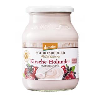 Jogurt Kirsche Holunder im Glas