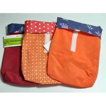Jausenbeutel aus Stoff - innen abwaschbar- verschiedene Farben