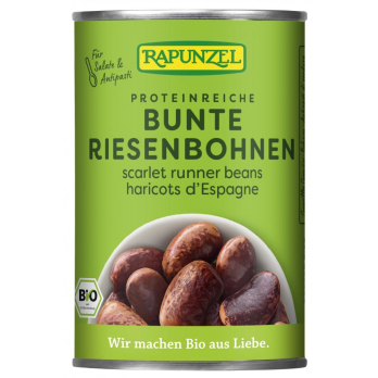 Bunte Riesenbohnen in der Dose