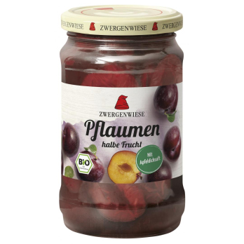 Pflaumen im Glas, halbe Frucht