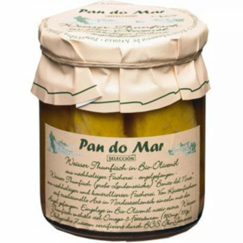 Fisch Thunfisch Weiß Glas in Olivenöl Pan do Mar