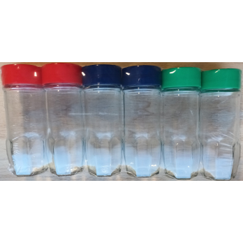 Gewürzstreuer aus Glas in 3 verschiedenen Farben im Set