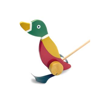Watschelente am Stock - aus Holz
