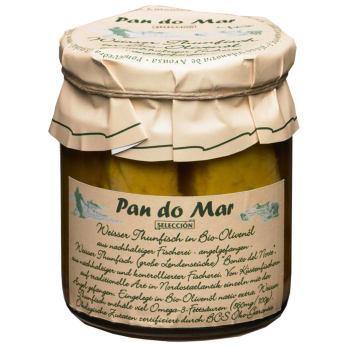 Fisch Thunfisch Weiß Glas in Olivenöl Pan do Mar